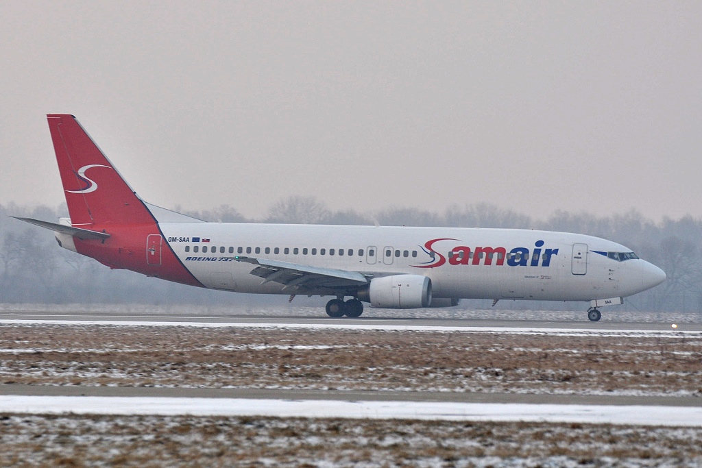 Boeing 737-400 OM-SAA, Samair, CCS-420T, Bratislava - Ostrava (plet na servis do Job Air Technic), 02.02.2012