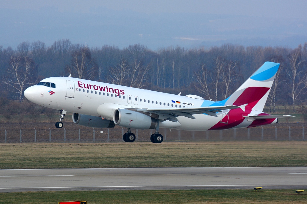 Airbus A319-100 D-AGWT, Eurowings, EW6900 Ostrava - Kln, Ostrava ( OSR / LKMT ), 26.01.2018