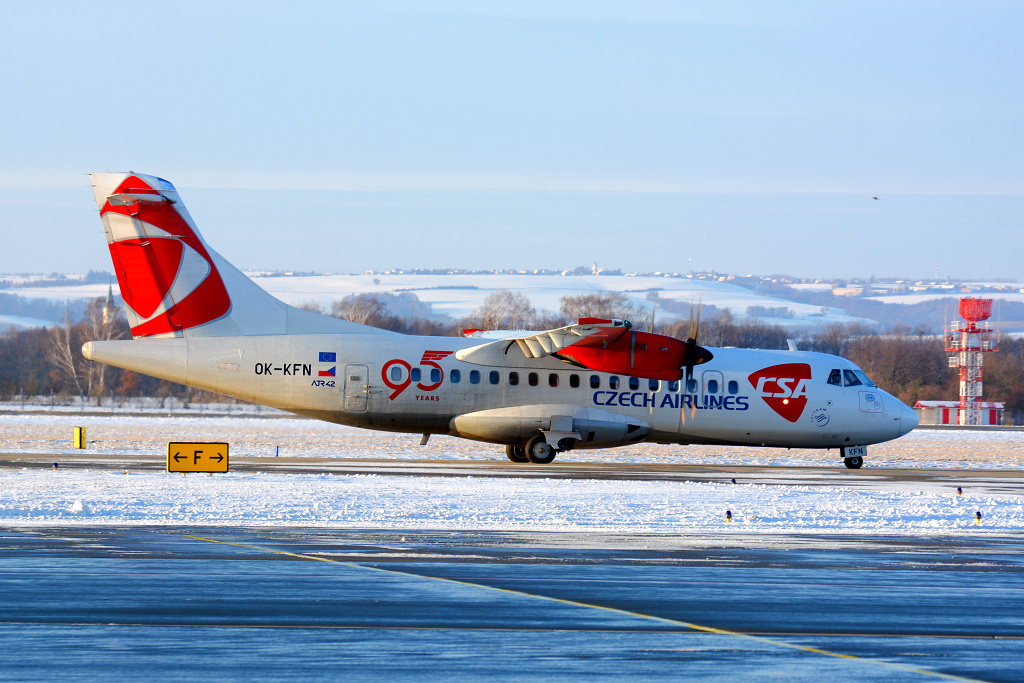ATR42-500 OK-KFN, Czech Airlines (OK/CSA), Poslední let OK024 Praha - Ostrava, Ostrava ( OSR / LKMT ), 11.01.2019