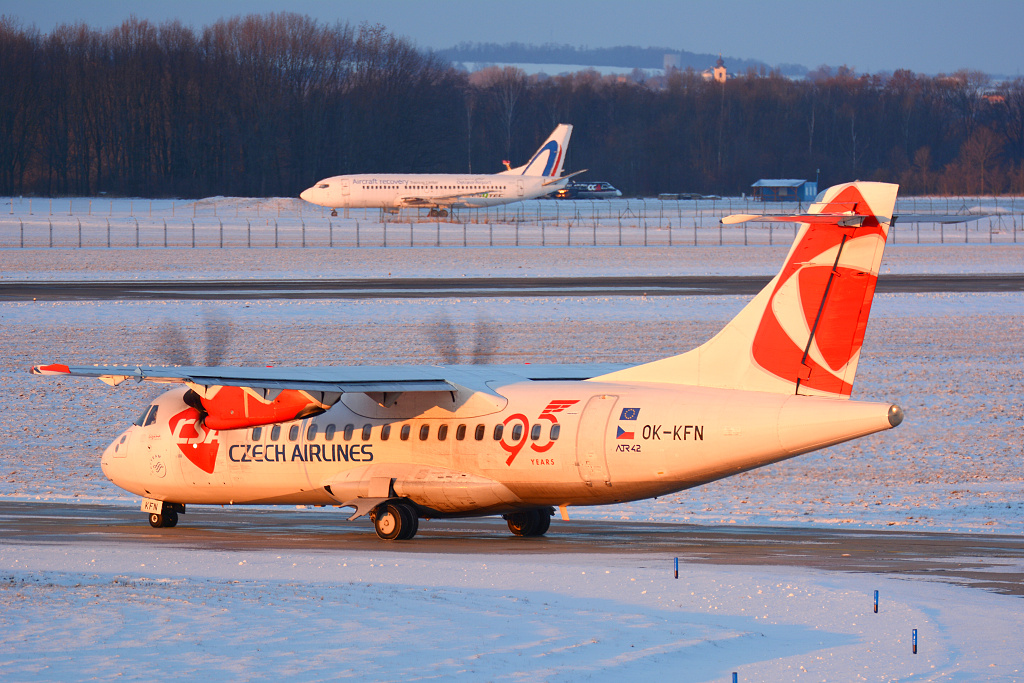 ATR42-500 OK-KFN, Czech Airlines (OK/CSA), Poslední let OK025 Ostrava - Praha, Ostrava ( OSR / LKMT ), 11.01.2019