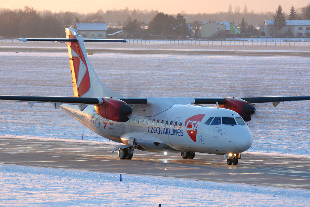 ATR42-500 OK-KFN, Czech Airlines (OK/CSA), Posledn let OK025 Ostrava - Praha, Ostrava ( OSR / LKMT ), 11.01.2019